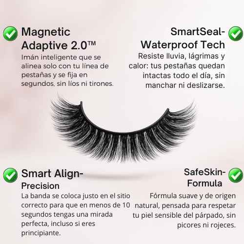 Estuche rosa Babycils con pestañas magnéticas reutilizables, listas para una mirada más intensa.