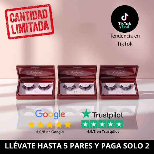 Pestañas magnéticas Babycils, hasta 5 pares por el precio de 2, cantidad limitada y tendencia en TikTok.